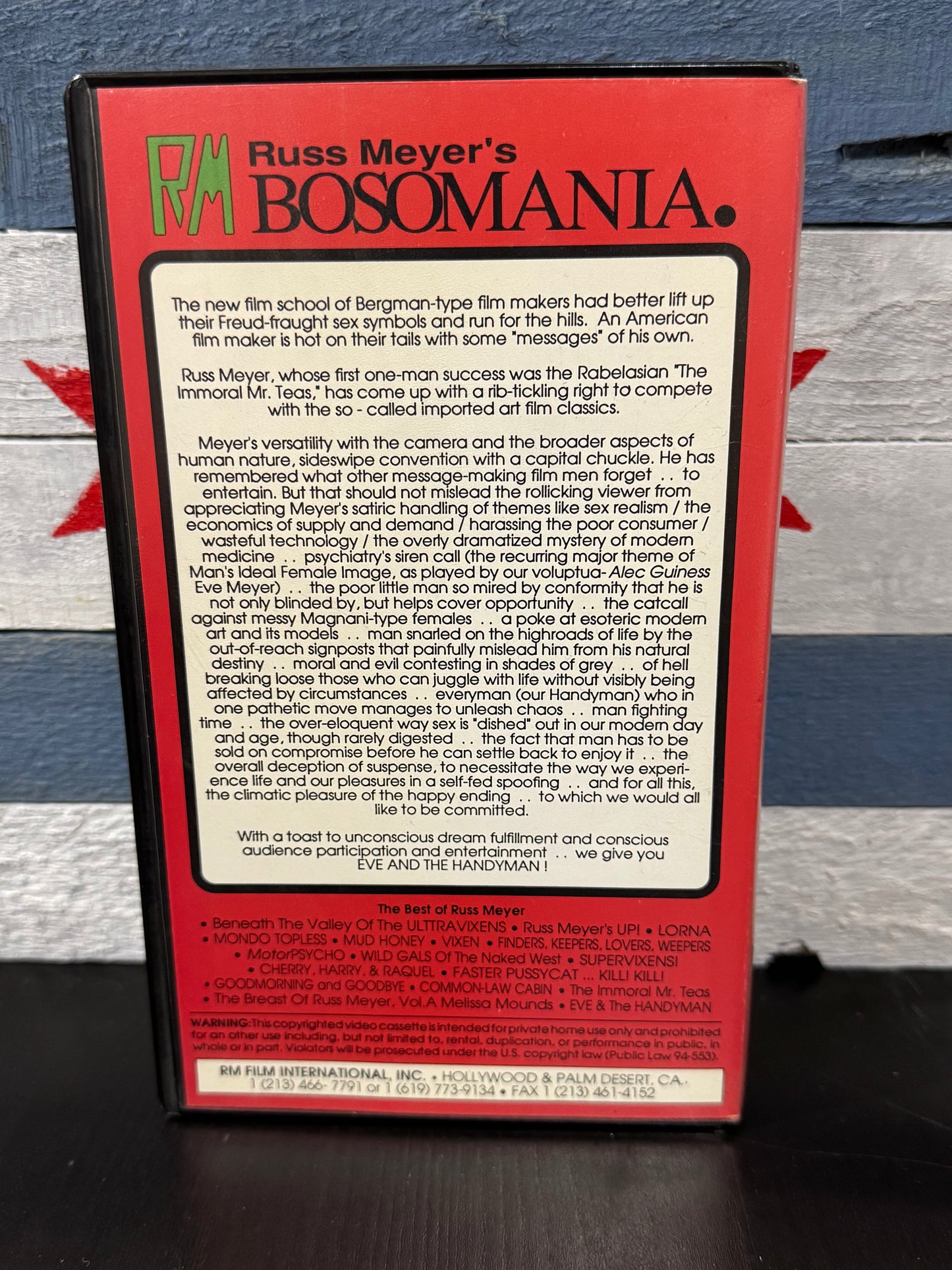 Russ Meyer’s Eve and the Handyman - VHS RM Films Inc. Used
