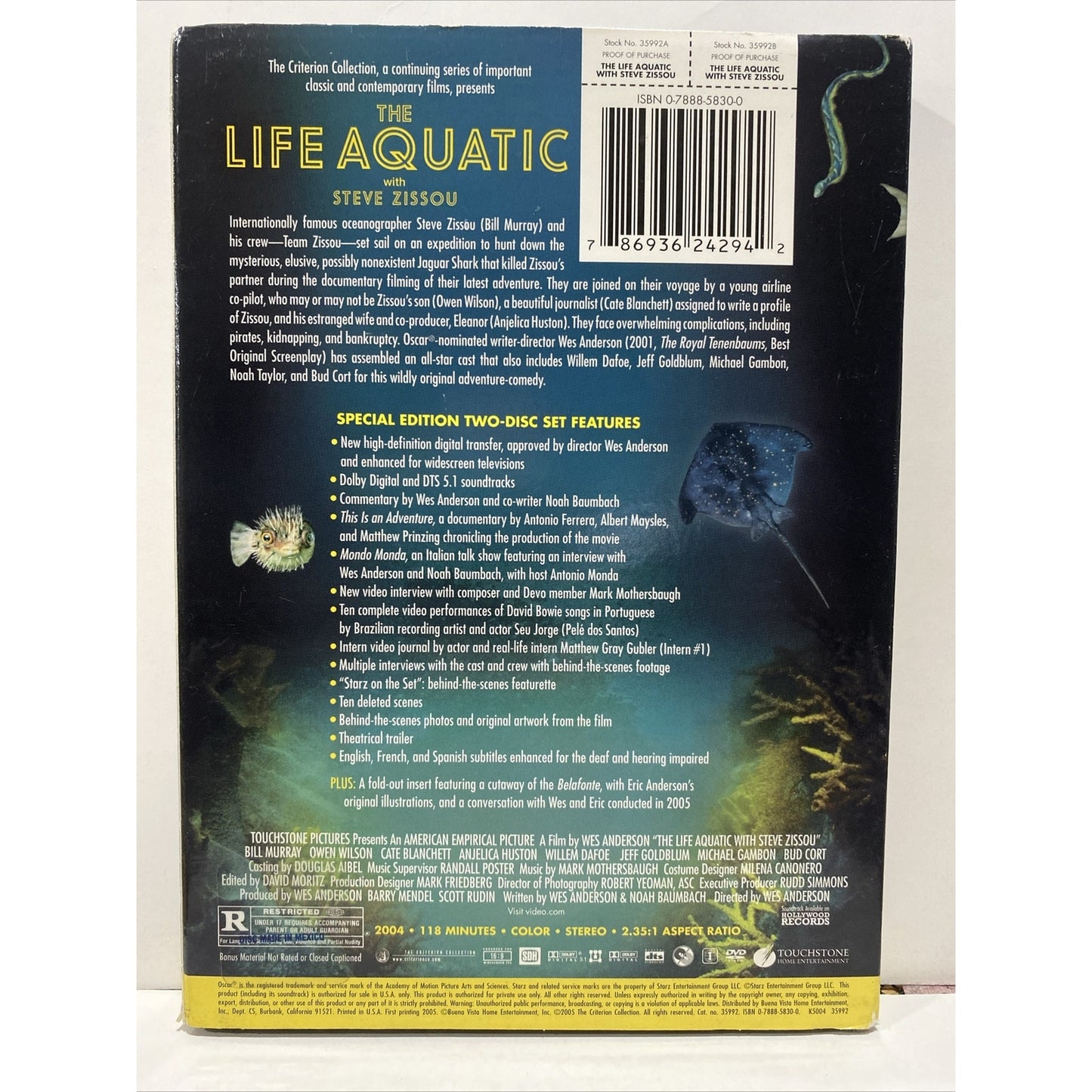 The Life Aquatic With Steve Zissou - DVD Used