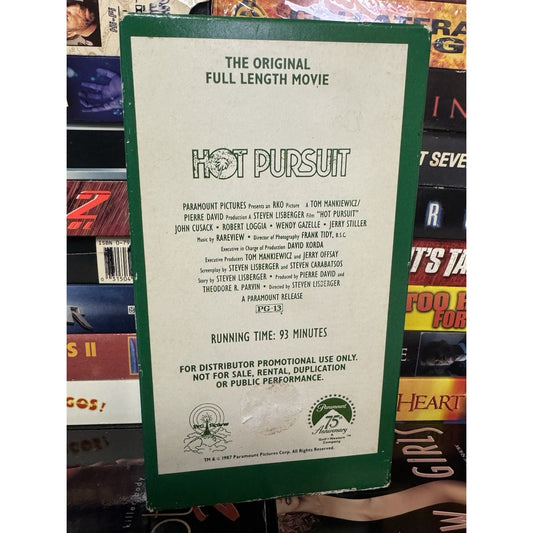 Hot Pursuit (VHS, 1987) John Cusack Comedy Promo Screener