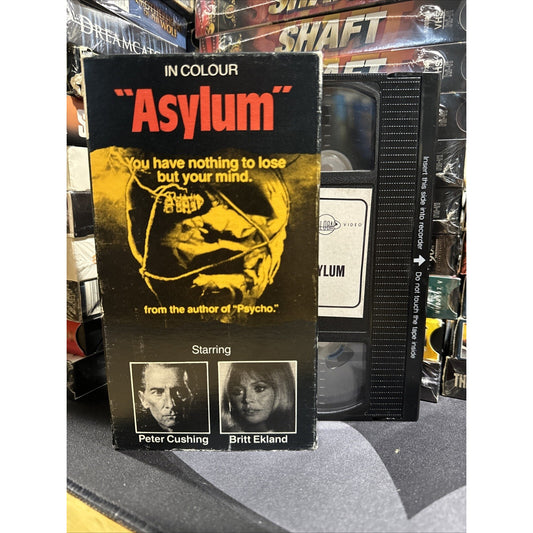 Asylum (VHS, Interglobal Video) Peter Cushing, Britt Ekland Rare Sleeve Art