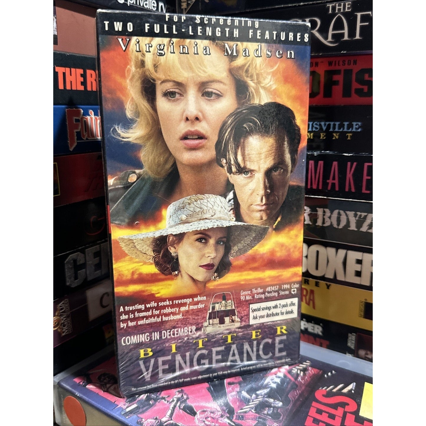 Seduced By Evil / Bitter Vengeance Double Promo Screener - VHS Used
