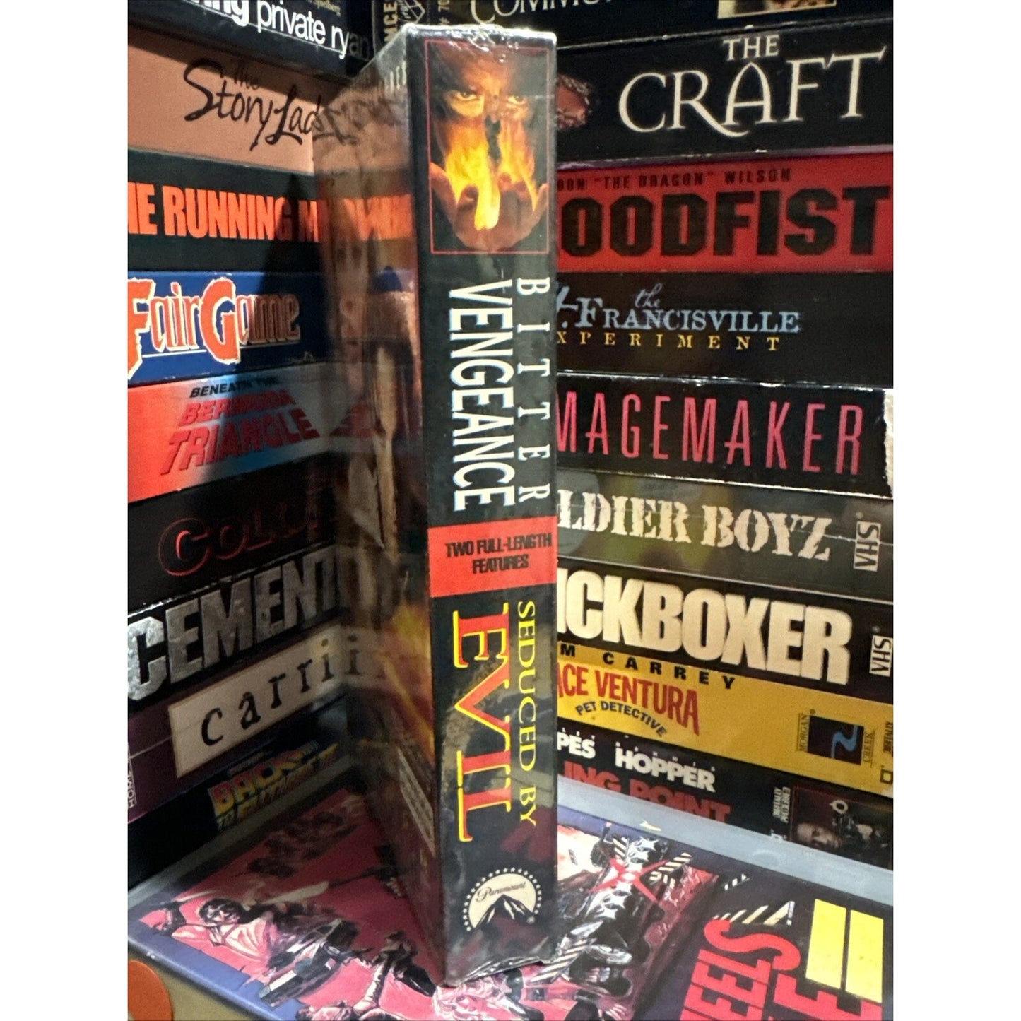 Seduced By Evil / Bitter Vengeance Double Promo Screener - VHS Used