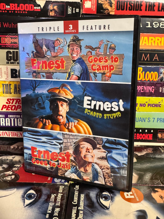 Ernest Triple Feature : Ernest Goes to Camp / Ernest Scared Stupid / Ernest Goes to Jail - DVD Used