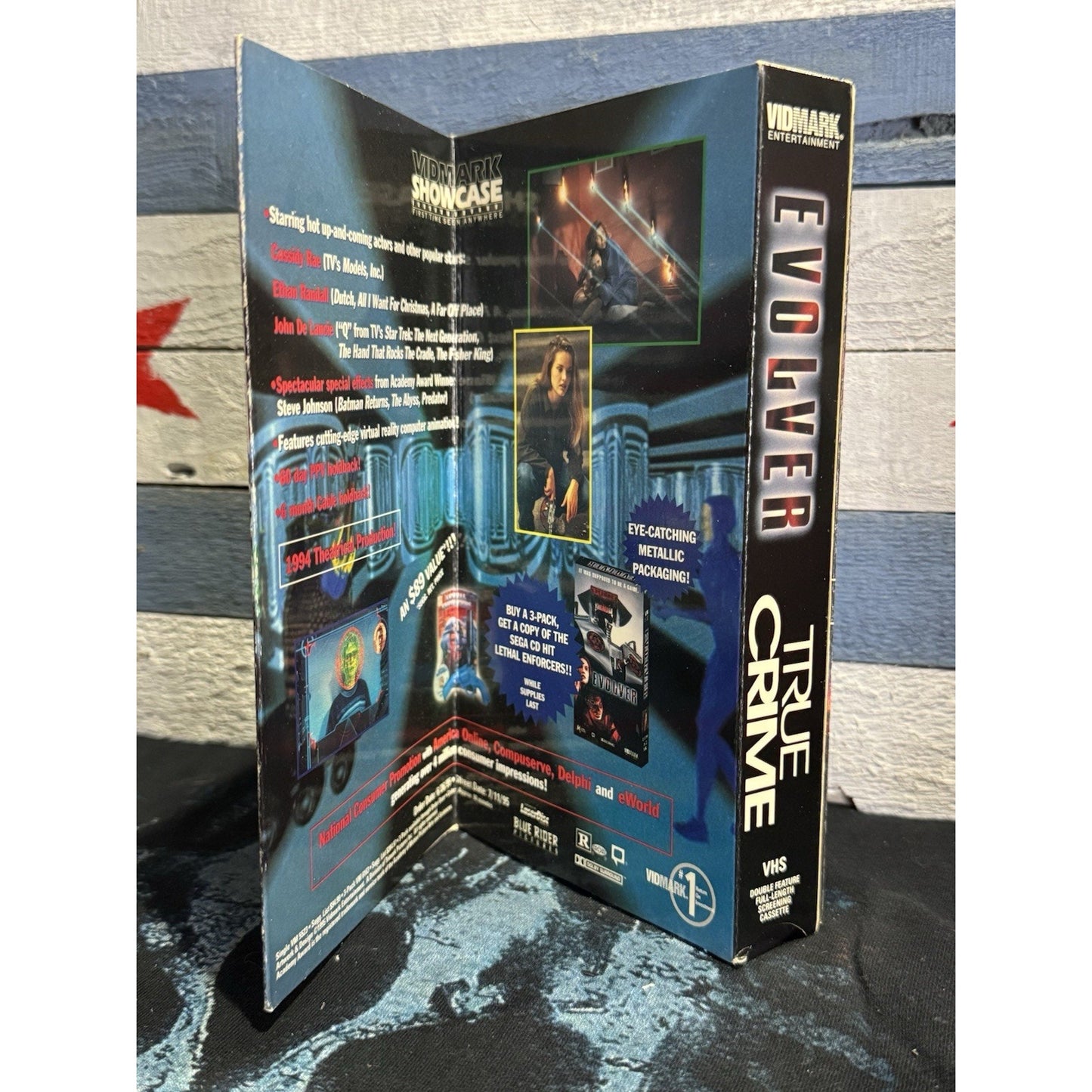 True Crime & Evolver Double Feature Promo Screener - VHS Used