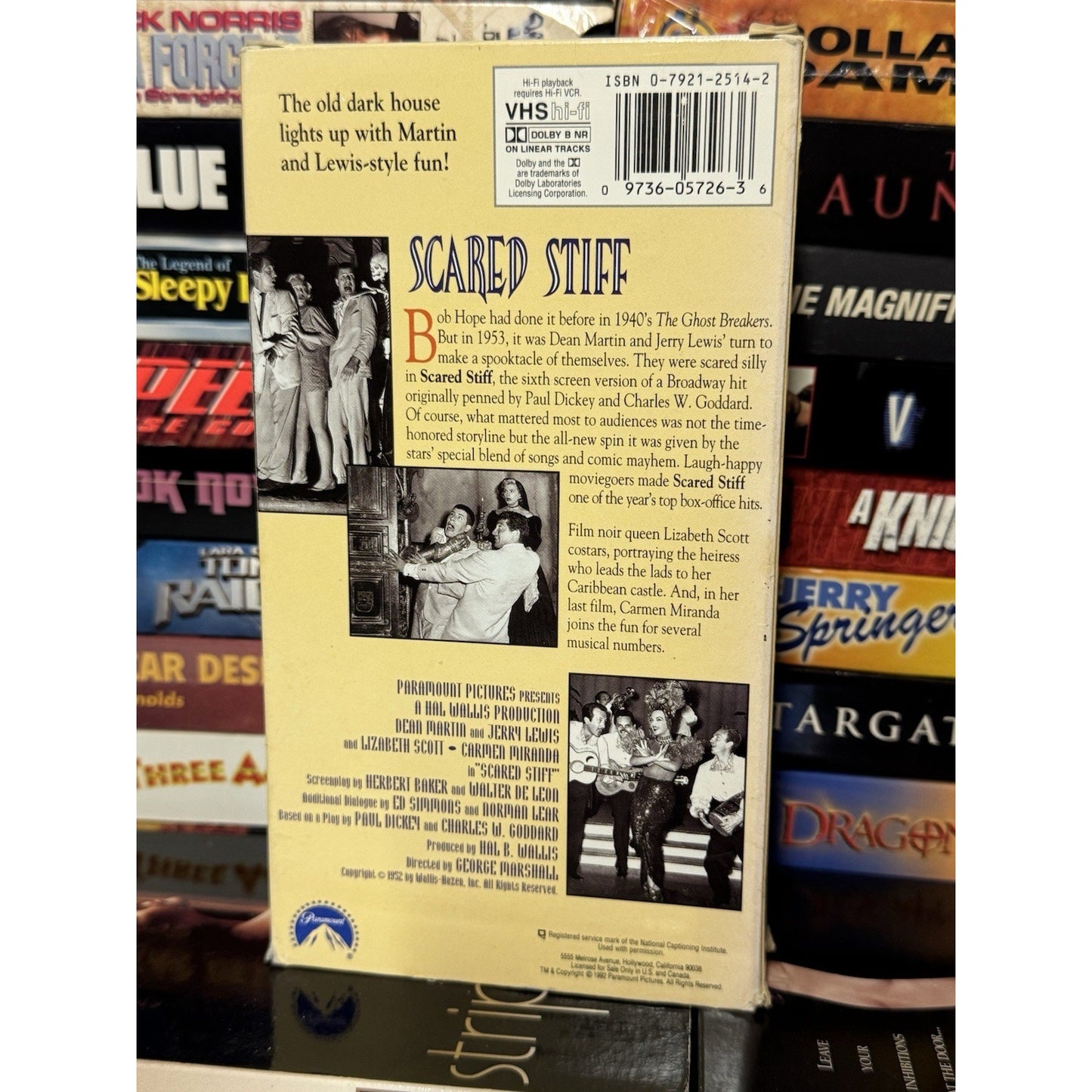 Scared Stiff VHS 1952 Dean Martin & Jerry Lewis Lizabeth Scott V1