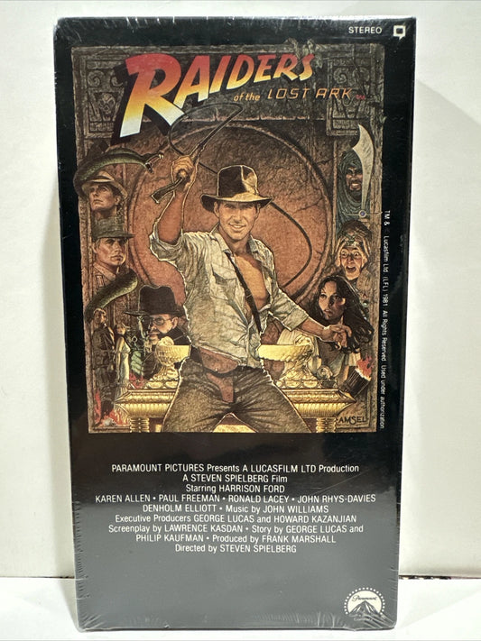 Indiana Jones: Raiders of the Lost Ark - Factory Sealed w/ Paramount Watermark VHS